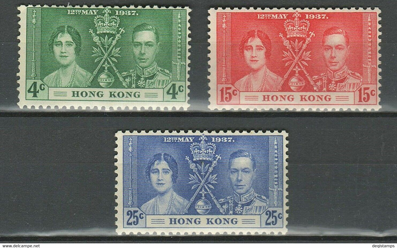 Hong Kong KGVI 1937 ☀ Coronation Set SG137/139 ☀ MLH* - Unused Stamps