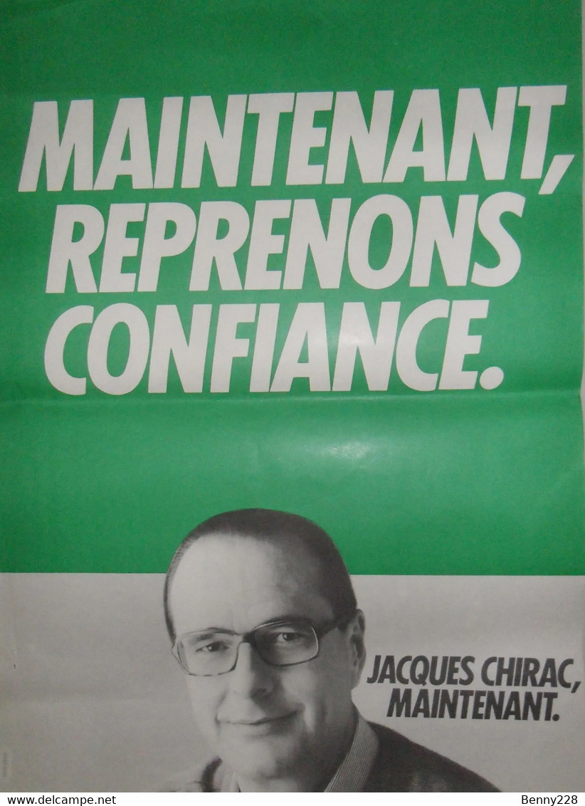 AFFICHE ANCIENNE DU RPR - MAINTENANT REPRENONS CONFIANCE - - Afiches