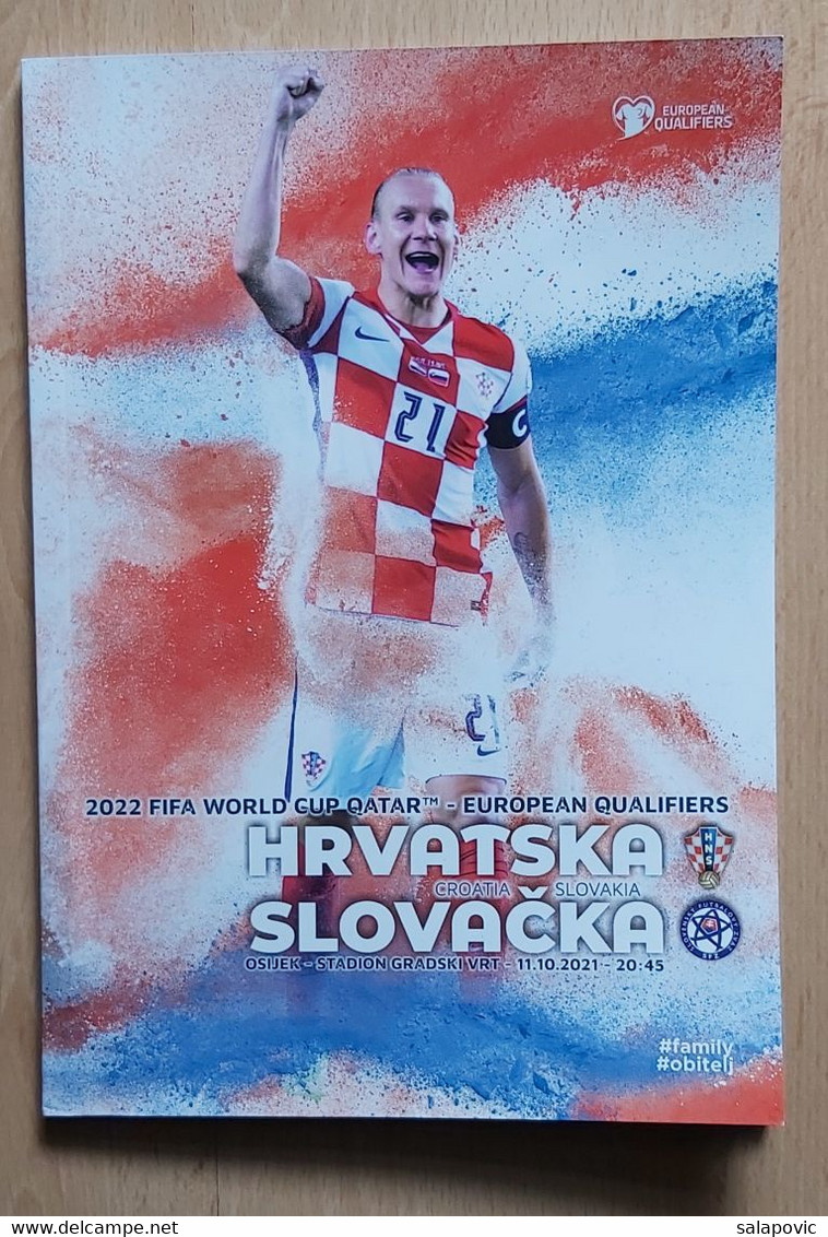 CROATIA V SLOVAKIA QUALIFICATIONS FOR FIFA WORLD CUP QATAR 2022, 11. 10. 2021 FOOTBALL CROATIA FOOTBALL MATCH PROGRAM - Bücher