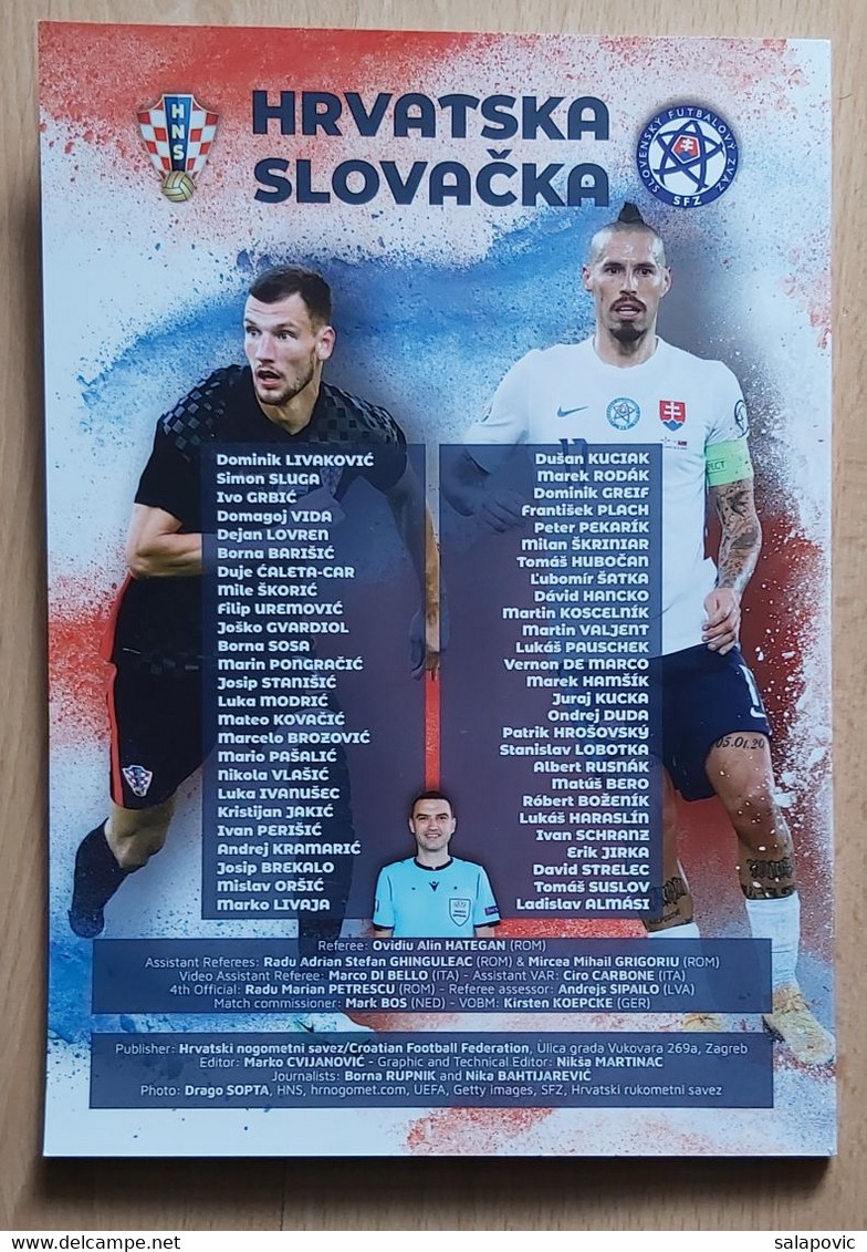 CROATIA V SLOVAKIA QUALIFICATIONS FOR FIFA WORLD CUP QATAR 2022, 11. 10. 2021 FOOTBALL CROATIA FOOTBALL MATCH PROGRAM - Libri