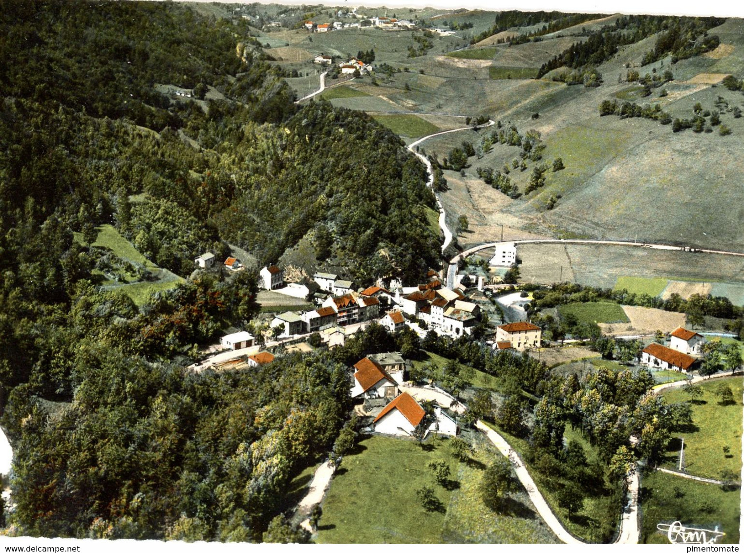 LA BALME VUE AERIENNE SUR RENCUREL FLAMME POSTALE 1965 - La Balme-les-Grottes