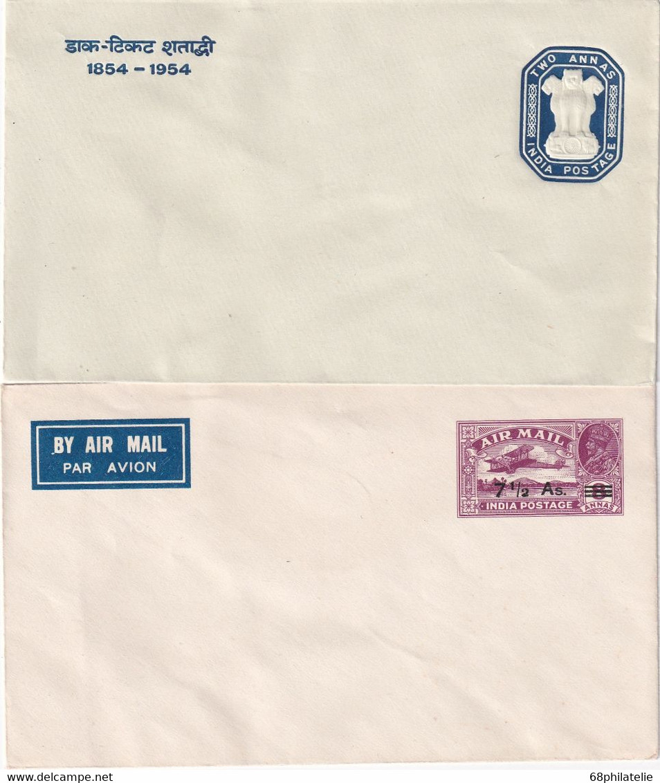 INDE    ENTIER POSTAL/GANZSACHE/POSTAL STATIONERY LOT DE 2 ENVELOPPES - 1911-35 King George V