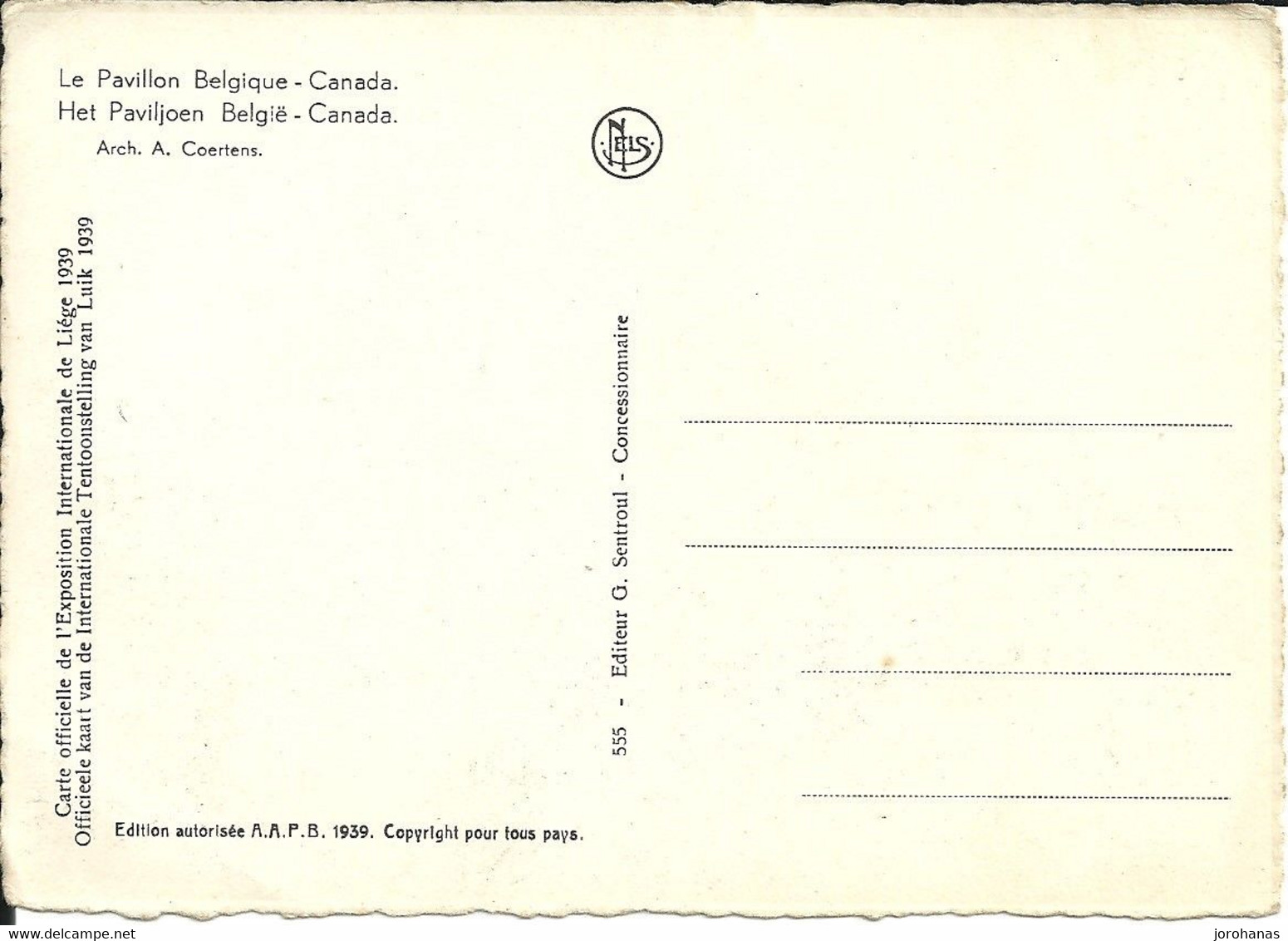 Liége - Luik 1939 -  Belgium - Canada Paviljoen - Altri & Non Classificati