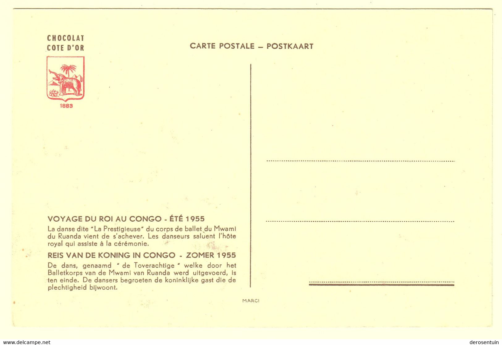 a0005	[Postkaarten] Reis van de Koning in Congo - Zomer 1955 (Boudewijn Baudouin voyage au). - Lot van 58 postkaarten