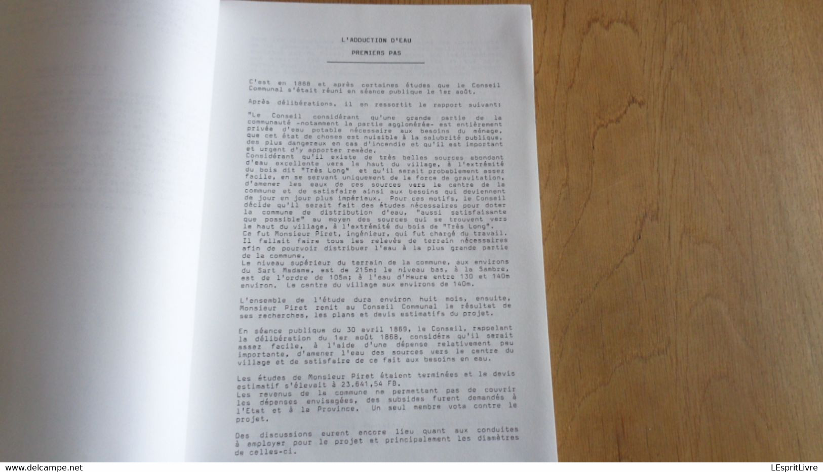 DE LA SOURCE AU ROBINET Evolution De La Distribution De L'Eau à Montigny Le Tilleul 1869 1938 Régionalisme Hainaut Pompe - België