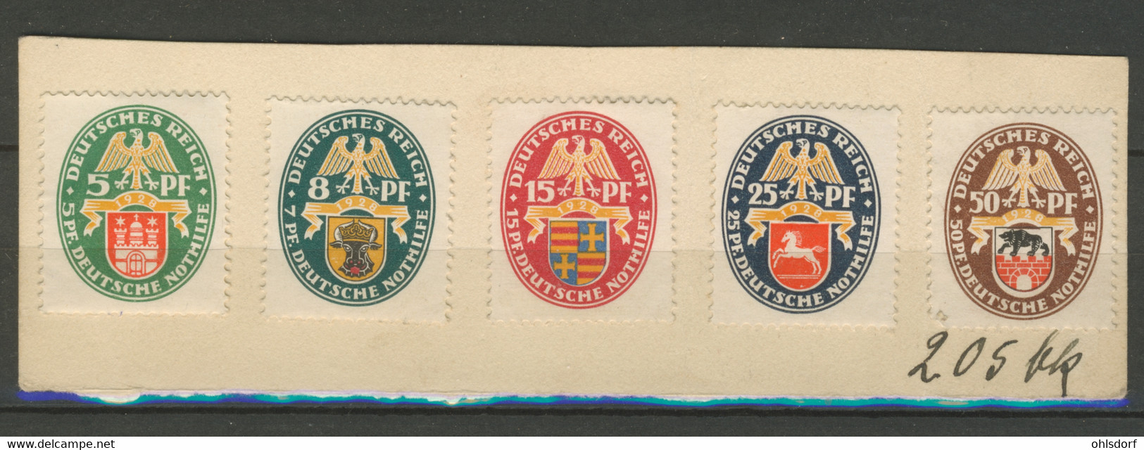 DEUTSCHES REICH 1928: Mi 425 - 429, (*) Nsg - KOSTENLOSER VERSAND AB 10 EURO - Ungebraucht