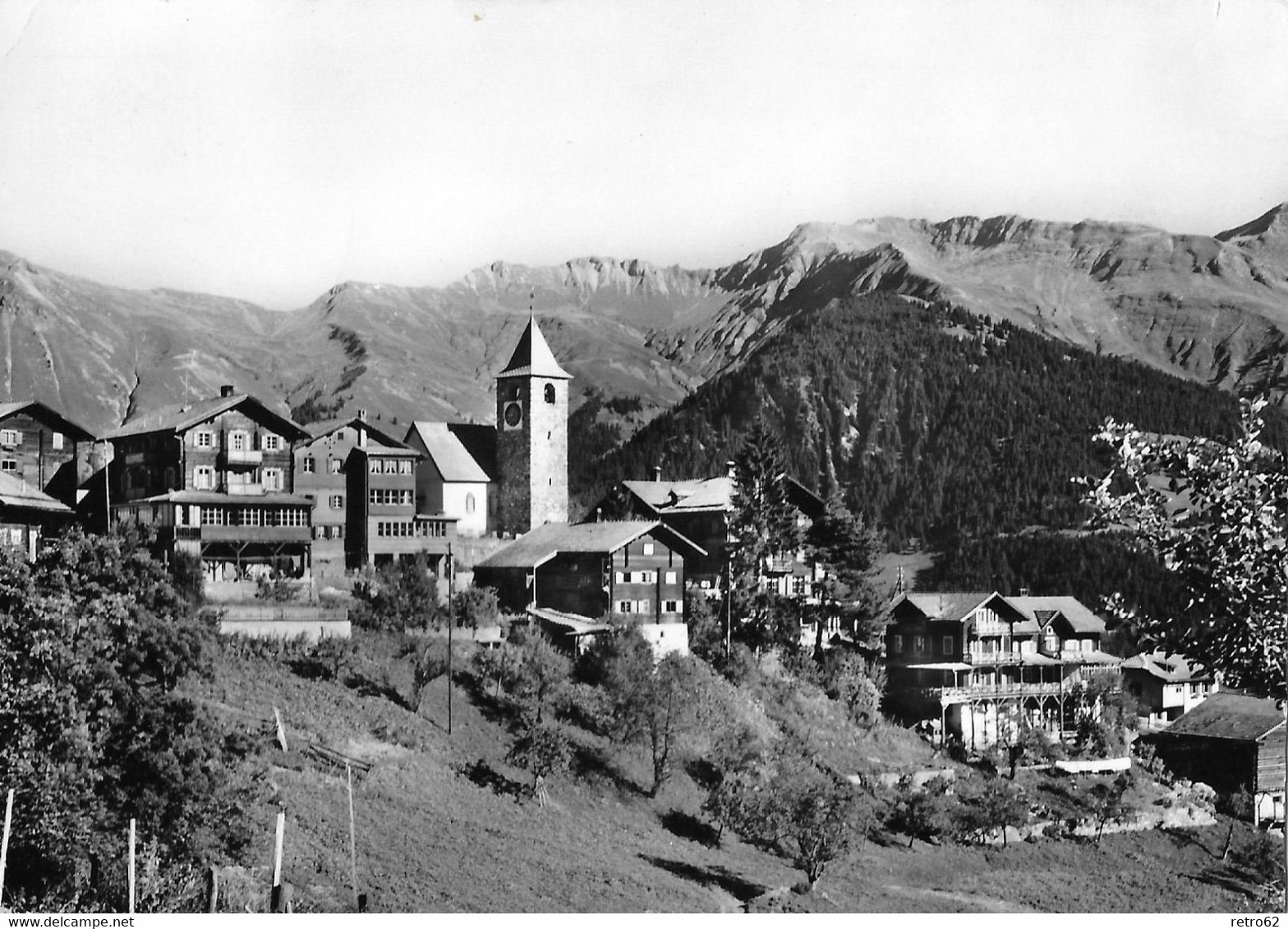 TSCHIERTSCHEN → Dorfpartie, Fotokarte Anno 1965 - Tschiertschen