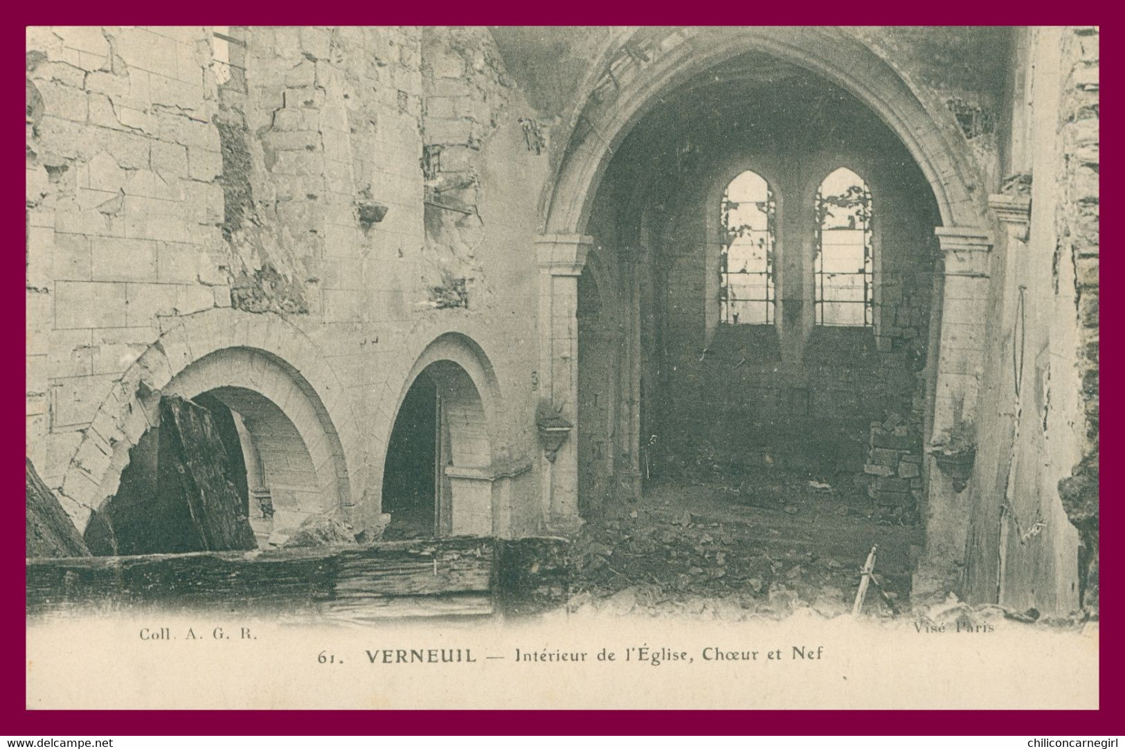 VERNEUIL - Intérieur De L'église - Chœur Et Nef - Coll. A.G.R. - Imp. E LE DELEY - Verneuil Sur Seine