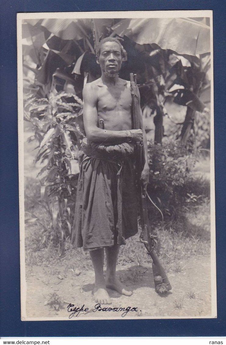 CPA Congo Belge Type Basanga Ethnic Carte Photo Non Circulé - Congo Belge