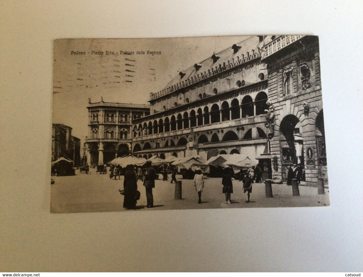 Carte Postale Ancienne (1924) Padova Piazza Erbe Palazzo Della Ragione - Padova (Padua)