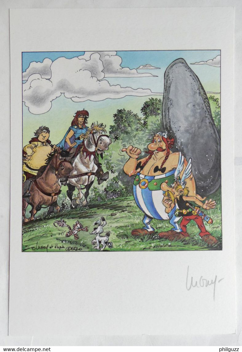 EX LIBRIS LUGUY PERCEVAN NON NUMEROTE MAIS SIGNE Hommage A UDERZO ASTERIX XL IMPRIME AU VERSO LEPAGE (2) - Illustrators J - L