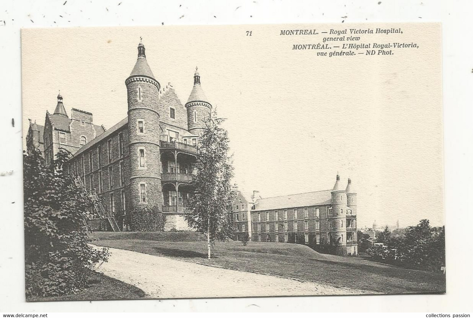 Cp, CANADA, Quebec, MONTREAL, Royal Victoria Hospital , General View; L'hôpital ROYAL-VICTORIA ,vue Générale, Vierge - Montreal