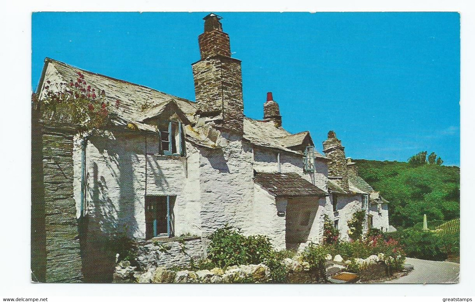 Cornwall Postcards Boscastle Village Cottagers Posted 1972 - Falmouth