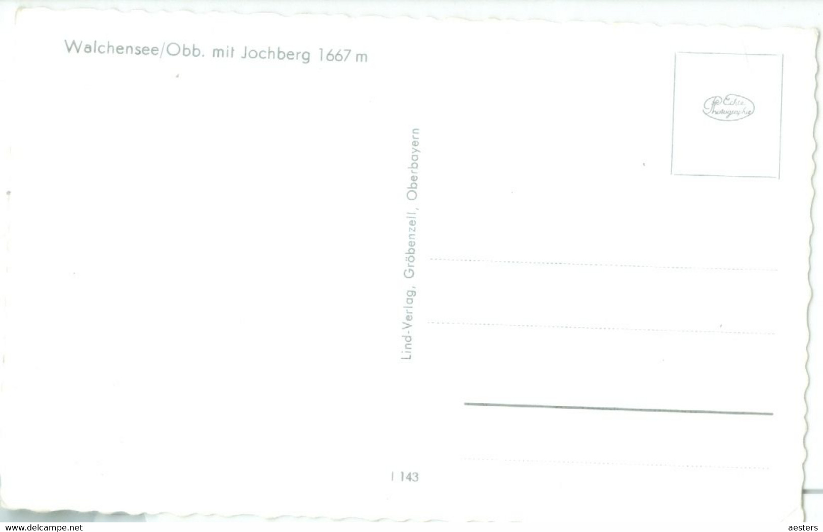 Wolfratshausen; Walchensee Mit Jochberg - Nicht Gelaufen. (Lind Verlag - Gröbbenzell) - Wolfratshausen