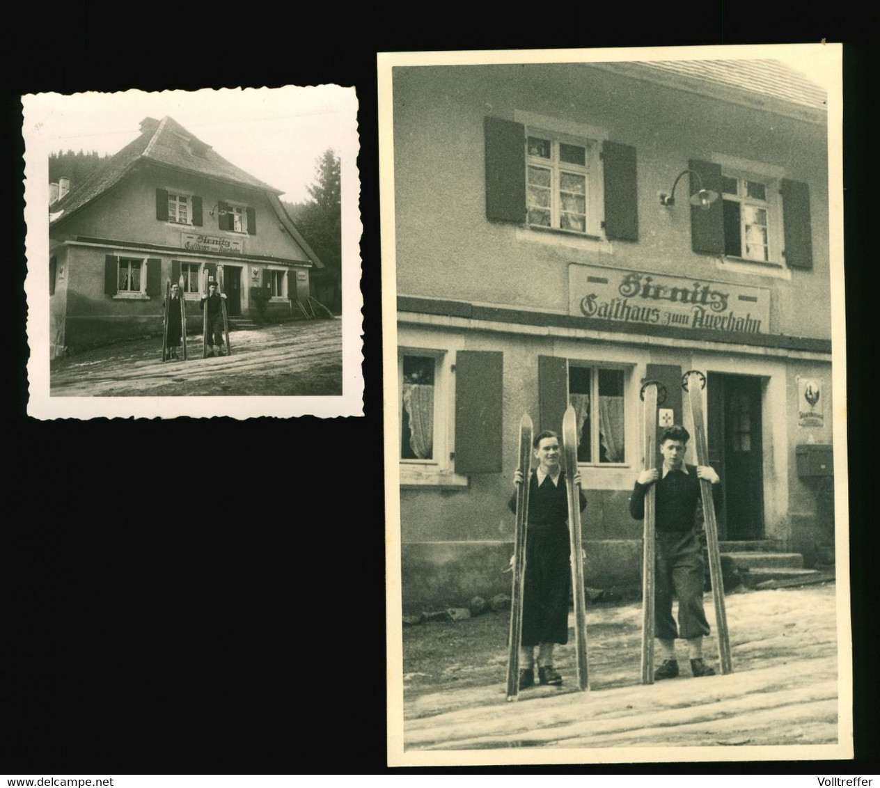 Orig. PRIVATE Foto AK + Foto Um 1940 Sirnitz / Müllheim Schwarzwald, Gasthaus Zum Auerhahn - Muellheim