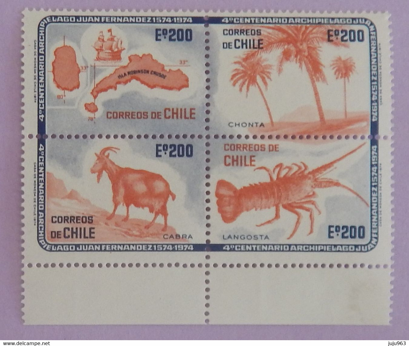 CHILI YT  429/432  NEUF**MNH AVEC BDF  ANNÉE 1974 - Chile