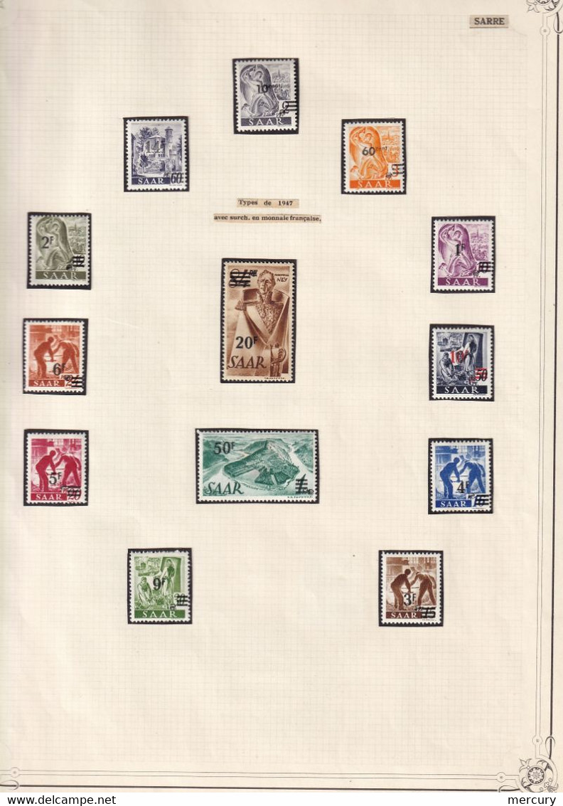 SARRE - Bonne Collection Neuve Quasi Complète à Partir De 1946 - 22 Scans - Collections, Lots & Séries