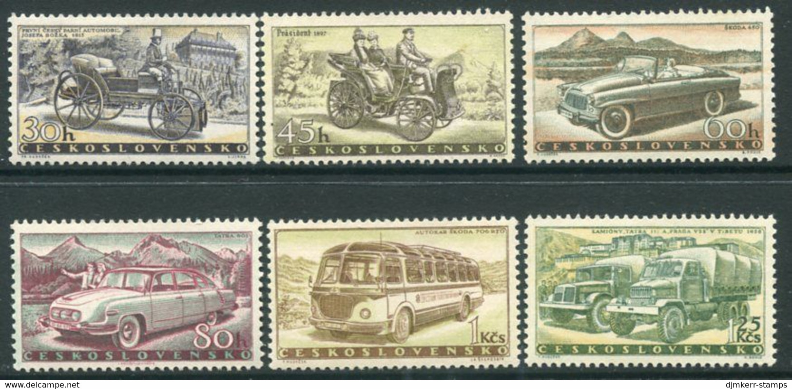 CZECHOSLOVAKIA 1958 Motor Vehicle Construction MNH / **.  Michel  1109-14 - Neufs