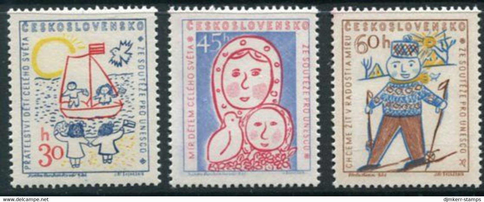 CZECHOSLOVAKIA 1958 UNESCO MNH / **.  Michel  1106-08 - Unused Stamps