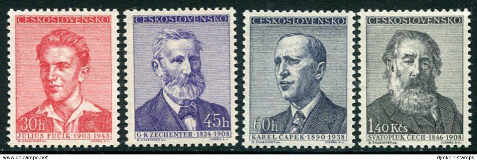 CZECHOSLOVAKIA 1958 Cultural Personalities MNH / **.  Michel  1093-96 - Nuovi