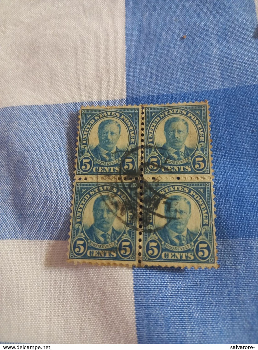 QUARTINA 5 CENTESIMI ROOSVELT - Multiples & Strips