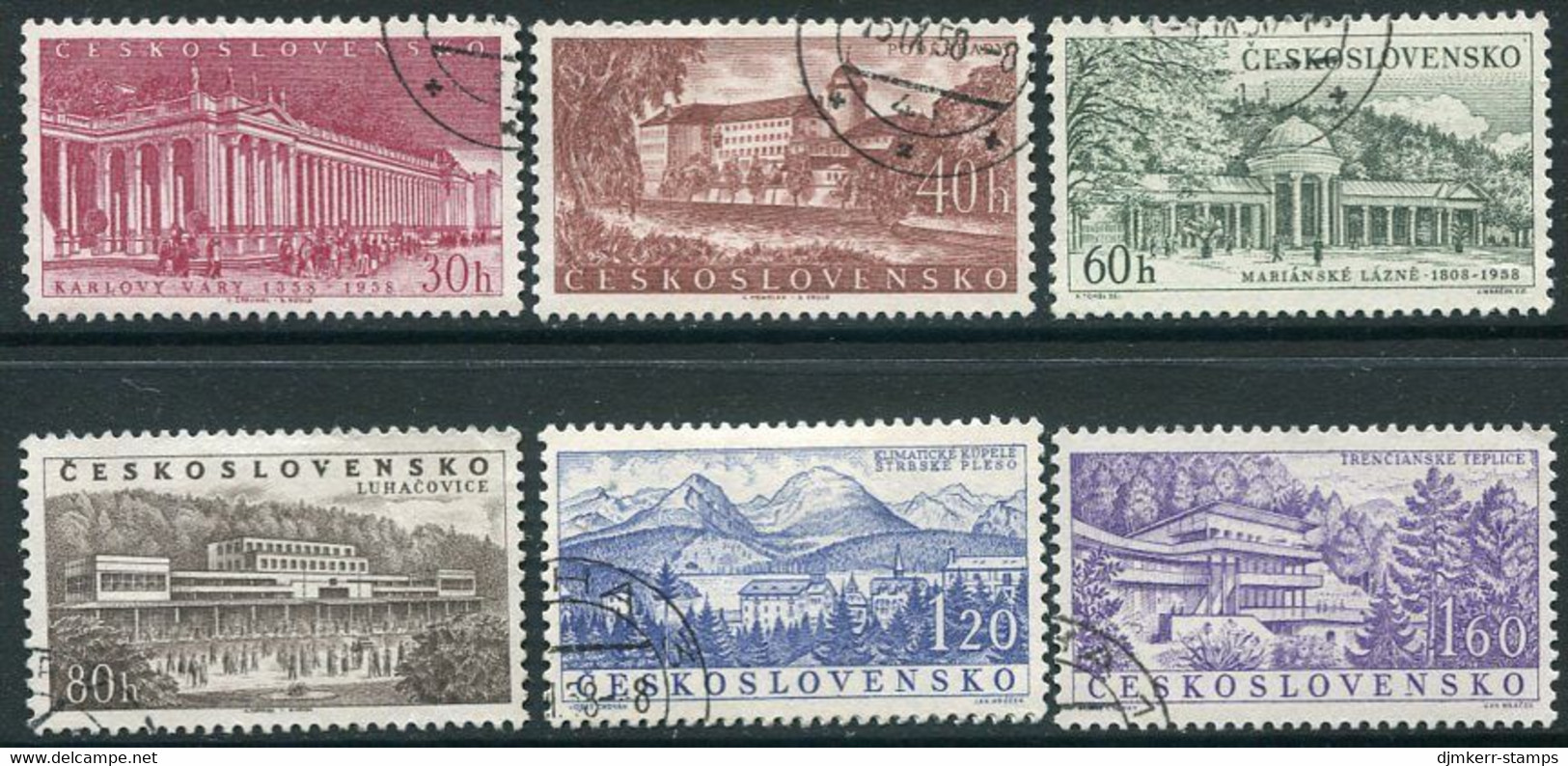CZECHOSLOVAKIA 1958 Spas Used   Michel 1085-90 - Used Stamps