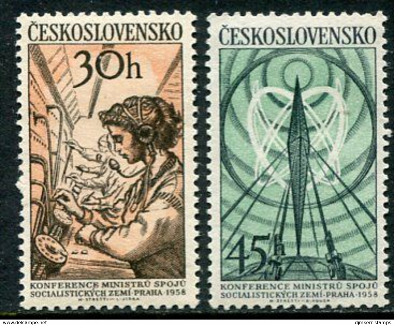 CZECHOSLOVAKIA 1958 Postal Ministers' Conference MNH / **   Michel 1083-84 - Ongebruikt