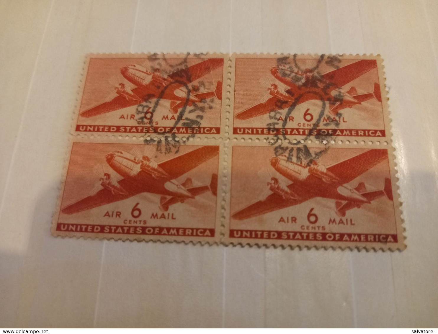 QUARTINA 6  CENTESIMI AIR MAIL UNITED STATES OF AMERICA - Blocchi & Strisce