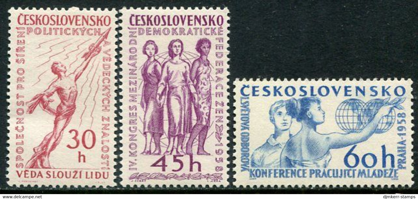 CZECHOSLOVAKIA 1958 Political And Cultural Knowledge MNH / **   Michel 1079-80 - Unused Stamps