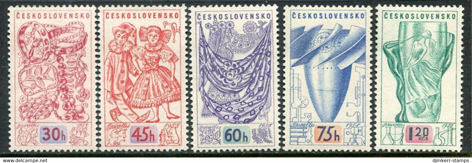 CZECHOSLOVAKIA 1958 World Expo, Brussels MNH / **   Michel 1068-72 - Unused Stamps
