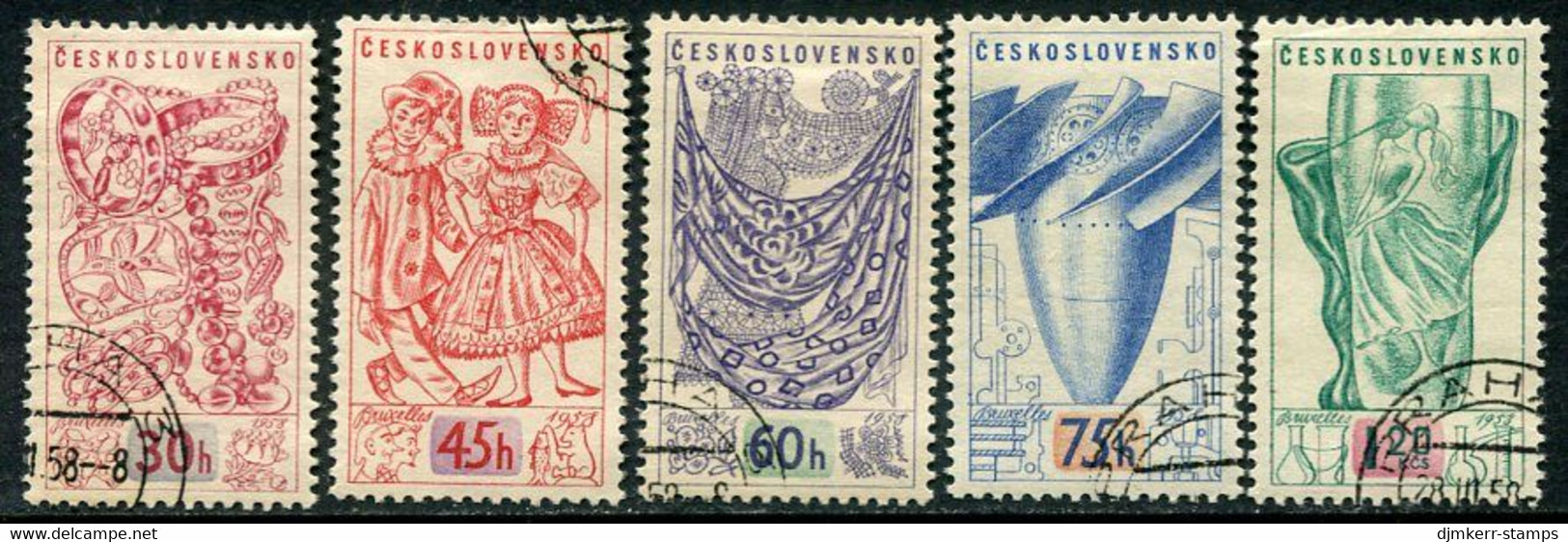 CZECHOSLOVAKIA 1958 World Expo, Brussels Used   Michel 1068-72 - Usados