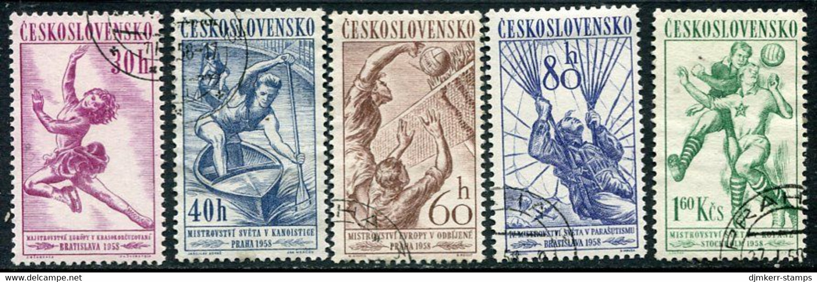 CZECHOSLOVAKIA 1958 Sports Championships Used  Michel 1058-62 - Used Stamps