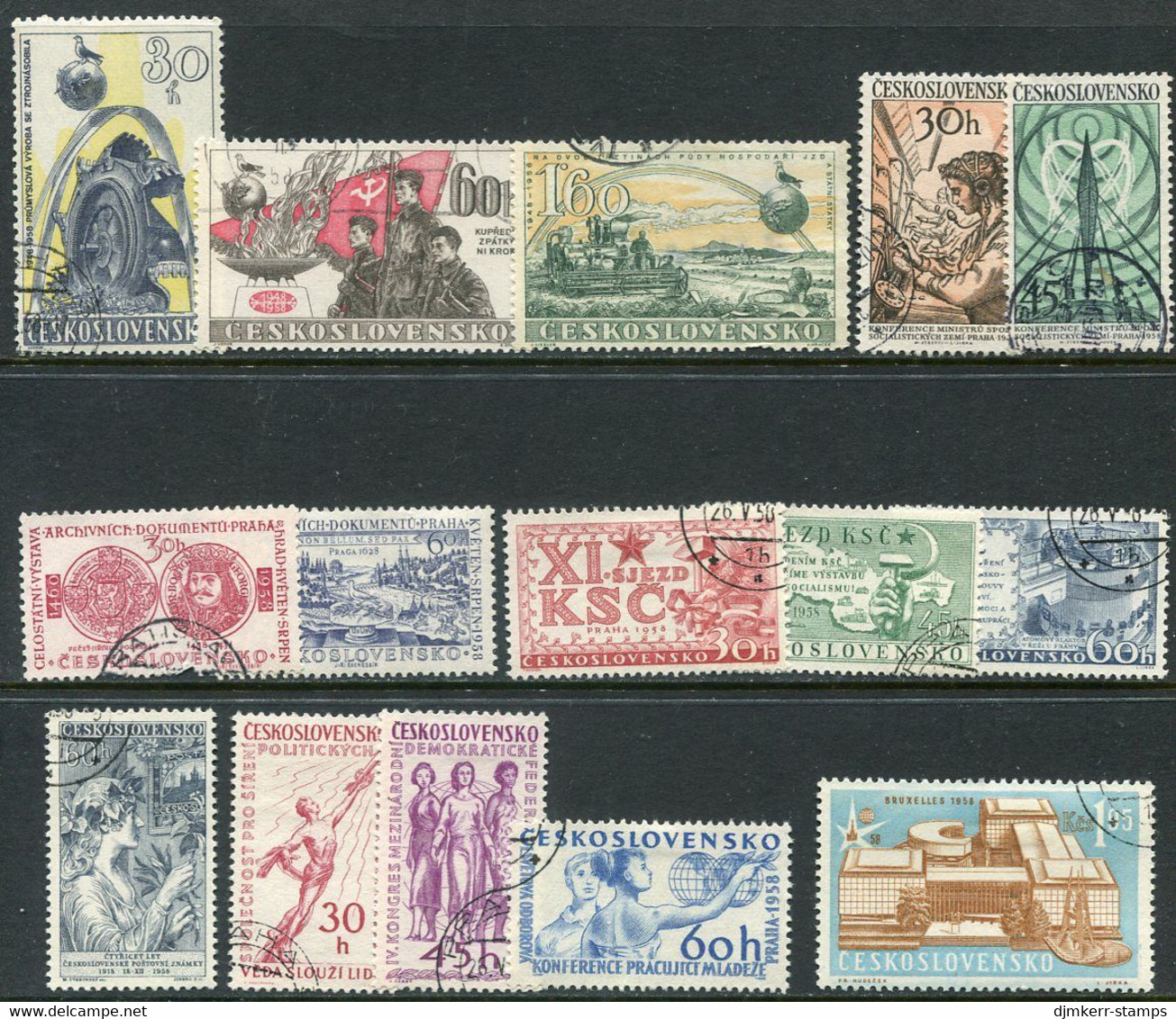 CZECHOSLOVAKIA 1958 Seven Complete Issues Used - Oblitérés