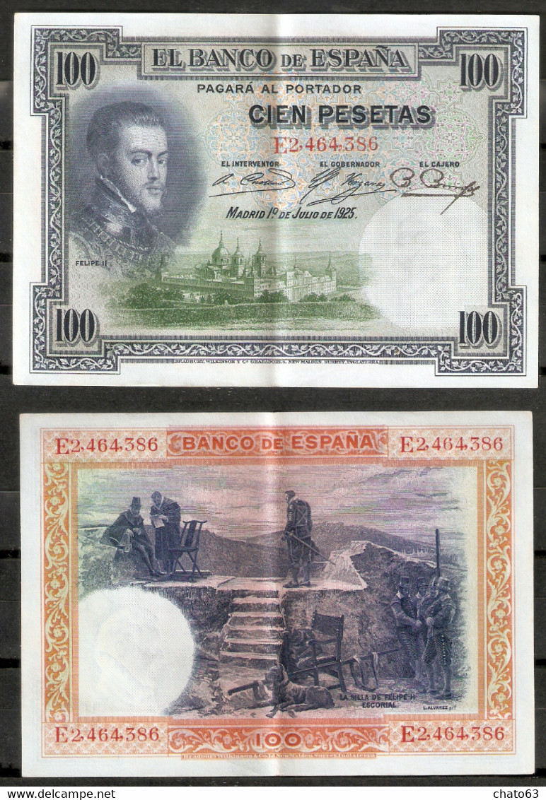 BILLETE DE 100 PESETAS 1925 . FELIPE II - 50 Pesetas