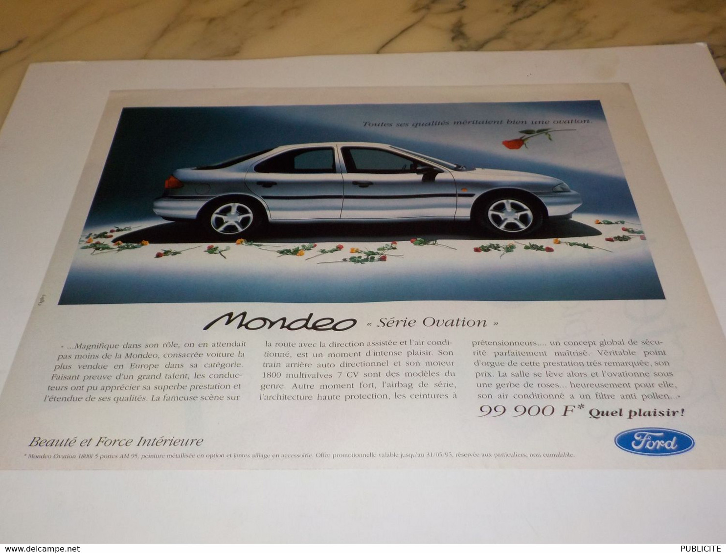 ANCIENNE PUBLICITE SERIE OVATION VOITURE FORD  MONDEO 1995 - Voitures