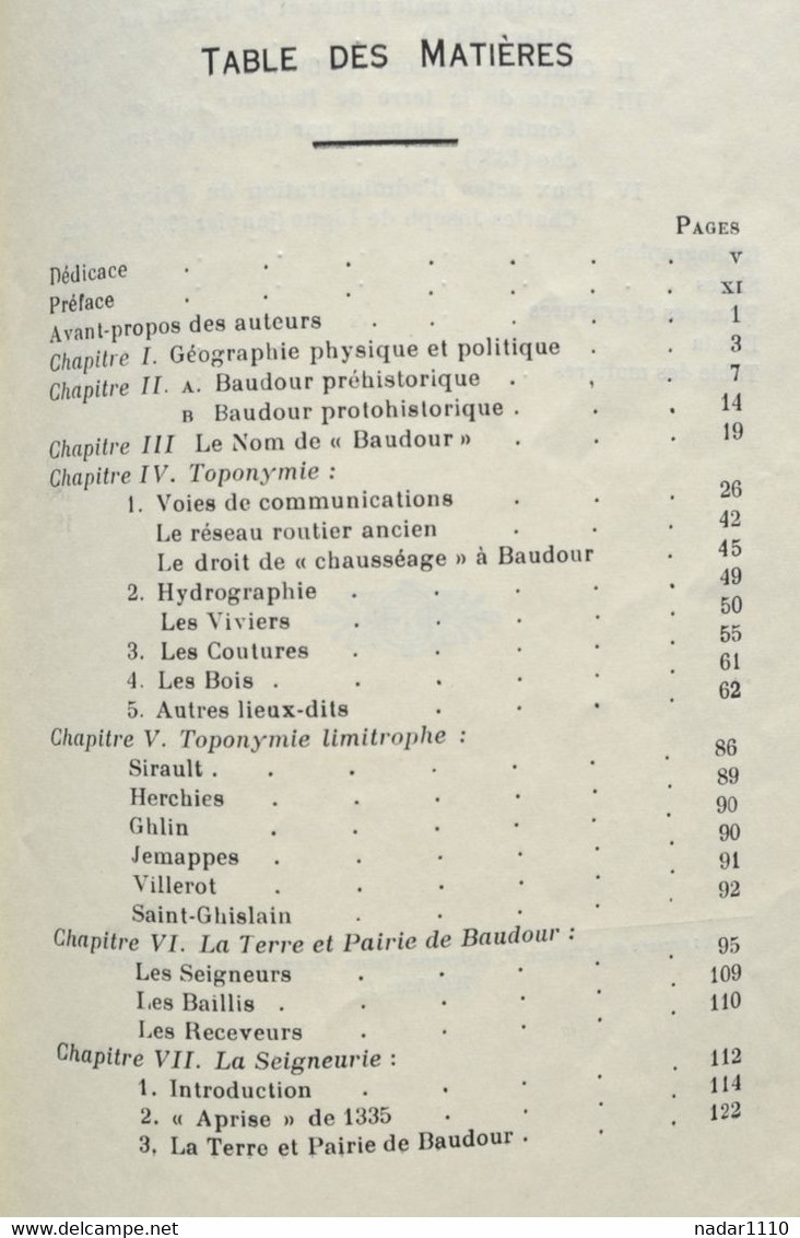 BAUDOUR, Terre et Pairie - Son histoire - J. Rolland, 1937 / Sirault Herchies Ghlin Jemappes Villerot Saint-Ghislain