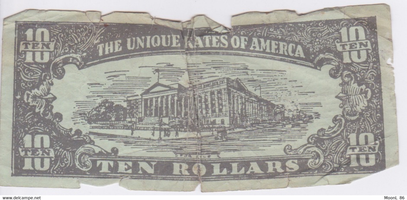 BILLET USA - THE UNIQUE SKATES OF AMERICA - 10 ROLLARS TEN DOLLARS - Te Identificeren