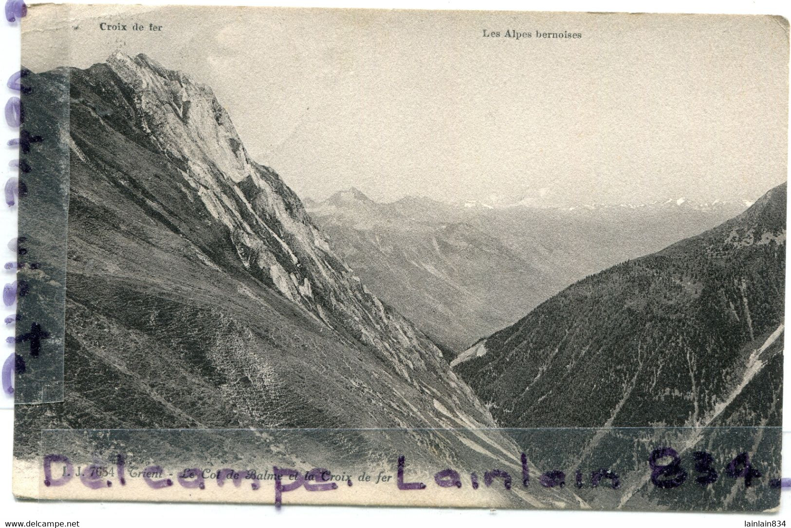 - Trient  ( Valais ), Le Col De Balme Et La Croix De Fer, Cliché Peu Courant, épaisse, écrite, 1912, TBE, Scans. - Trient