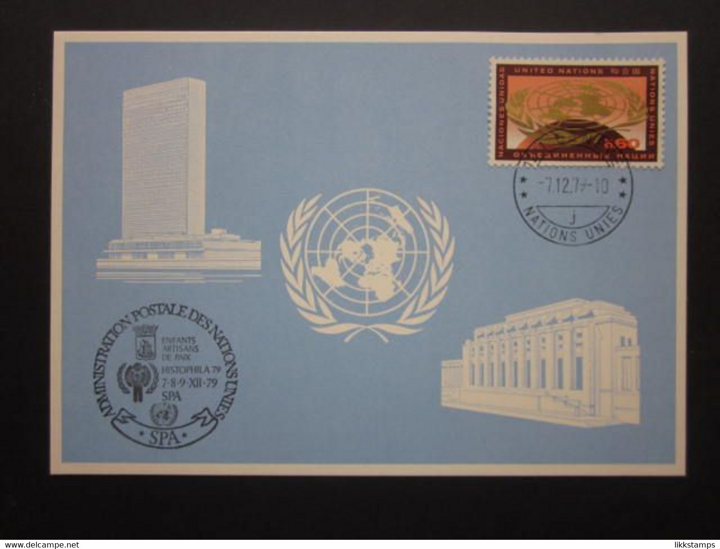 A RARE HISTOPHILA 79 EXHIBITION SOUVENIR CARD WITH FIRST DAY OF EVENT CANCELLATION. ( 02245 ) - Covers & Documents