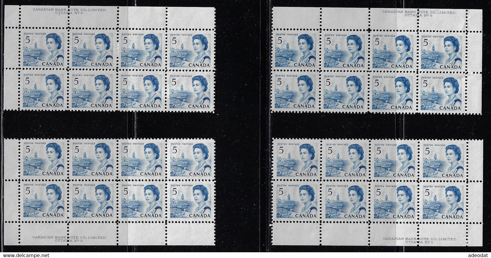 CANADA 1967-1973 SCOTT 458 Plate 6 4 CB+  MNH CBNC - Unused Stamps
