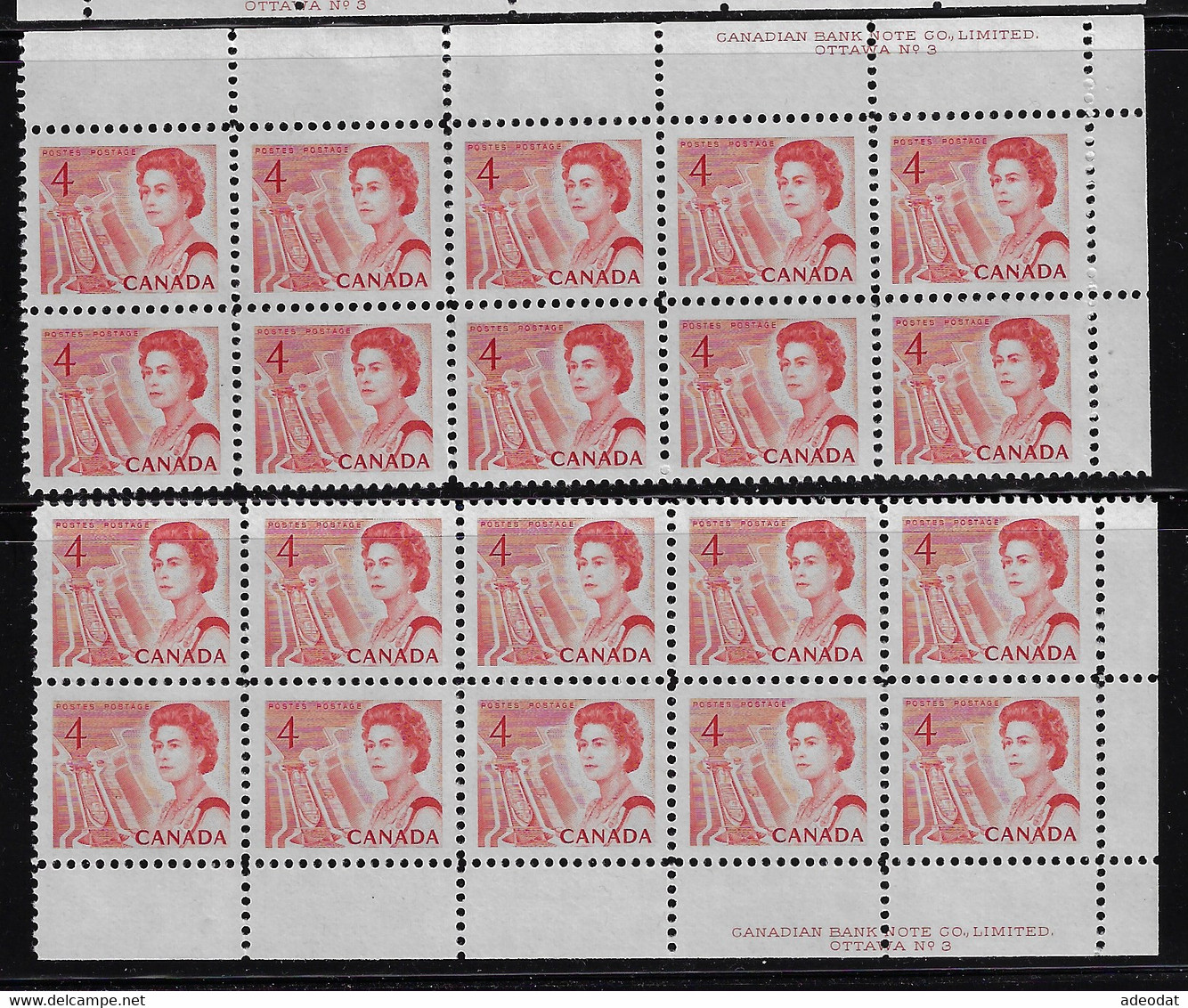 CANADA 1967-1973 SCOTT 457 Plate 3  2 PB  RIGHT MNH CBNC OTTAWA - Unused Stamps