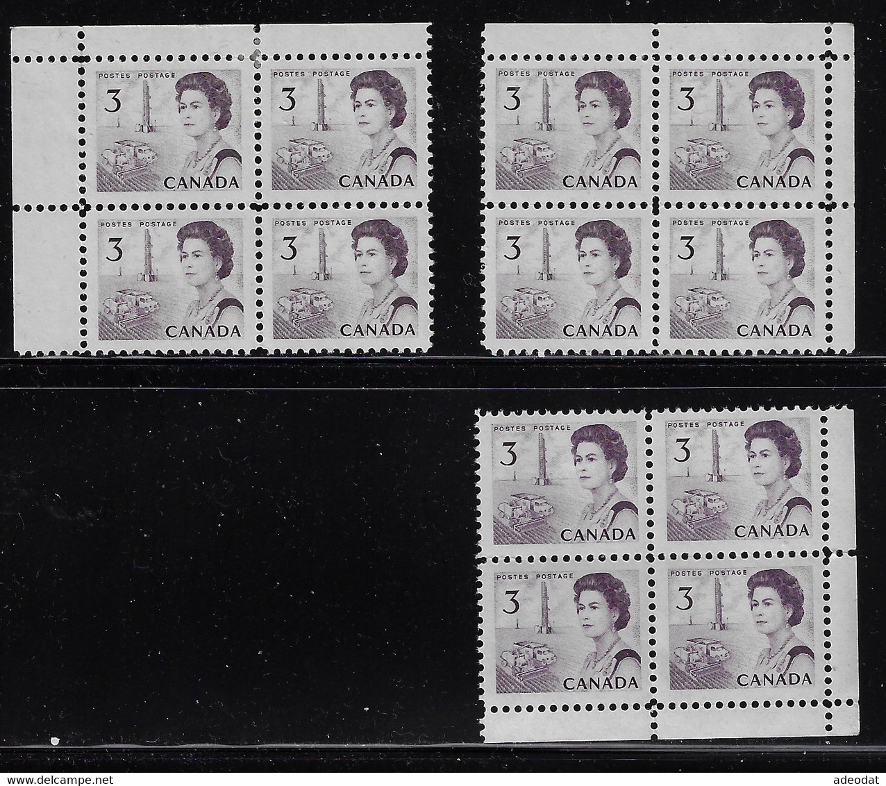 CANADA 1967-1973 SCOTT 456 3 CB  CBNC - Unused Stamps