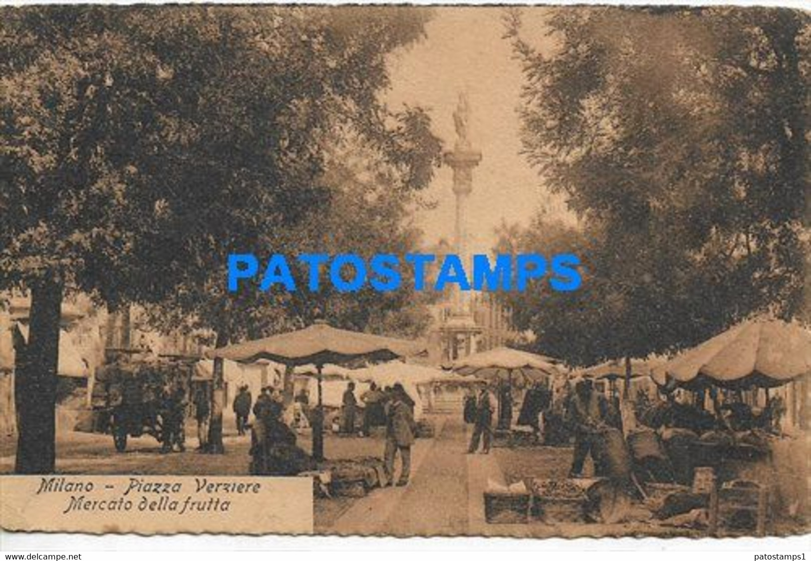 172301 ITALY MILANO MILAN LOMBARDIA SQUARE VERZIERE MARKET FRUIT BREAK CIRCULATED TO ARGENTINA POSTAL POSTCARD - Autres & Non Classés