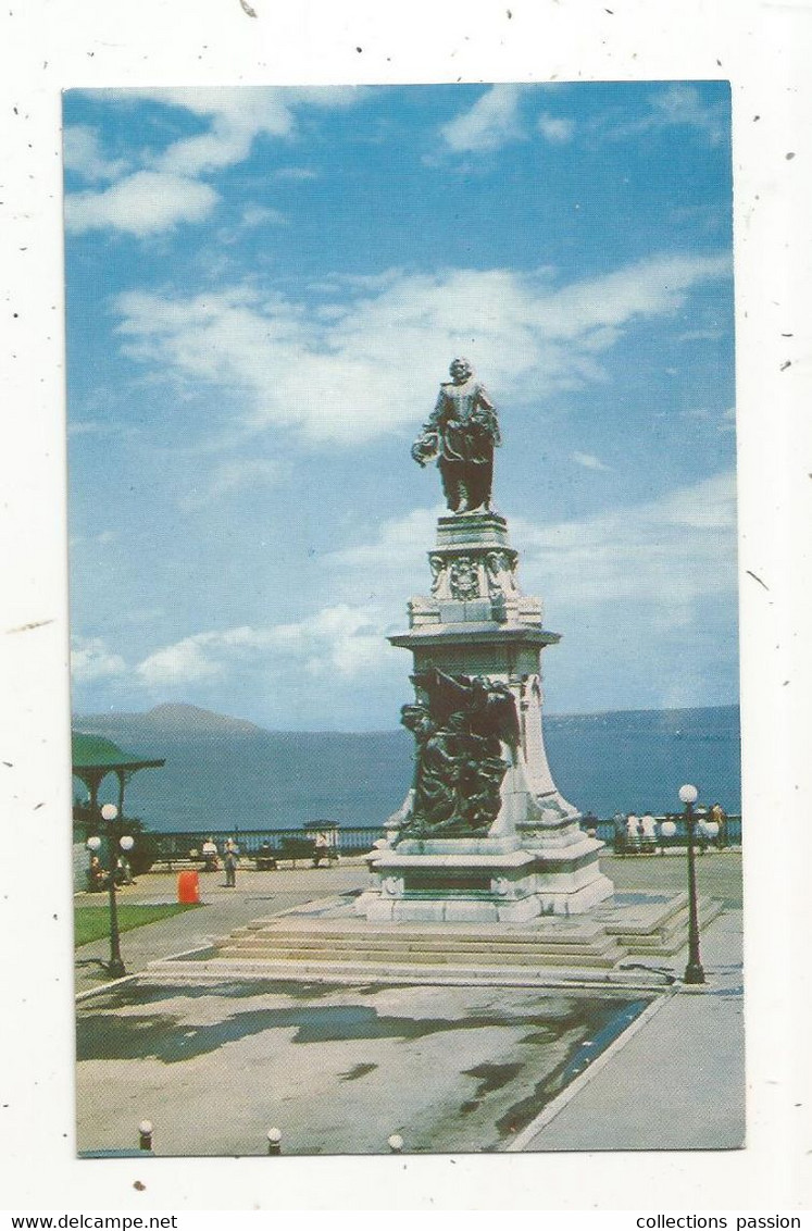 Cp, CANADA , QUEBEC , Monument CHAMPLAIN ,photo Laval Couët , écrite - Québec - La Cité