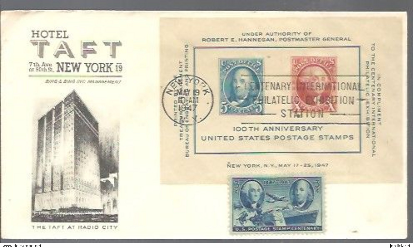 LETTER 1947  HOTEL TAFT NEW YORK - Covers & Documents