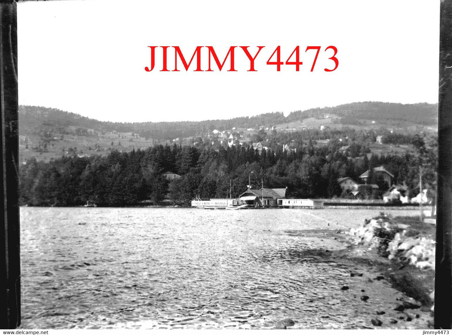 Plaque De Verre - GERARDMER - Un Bâtiment Et Des Barques Sur Le Lac - 88 Vosges  - Scans Négatif-Positif - Glass Slides