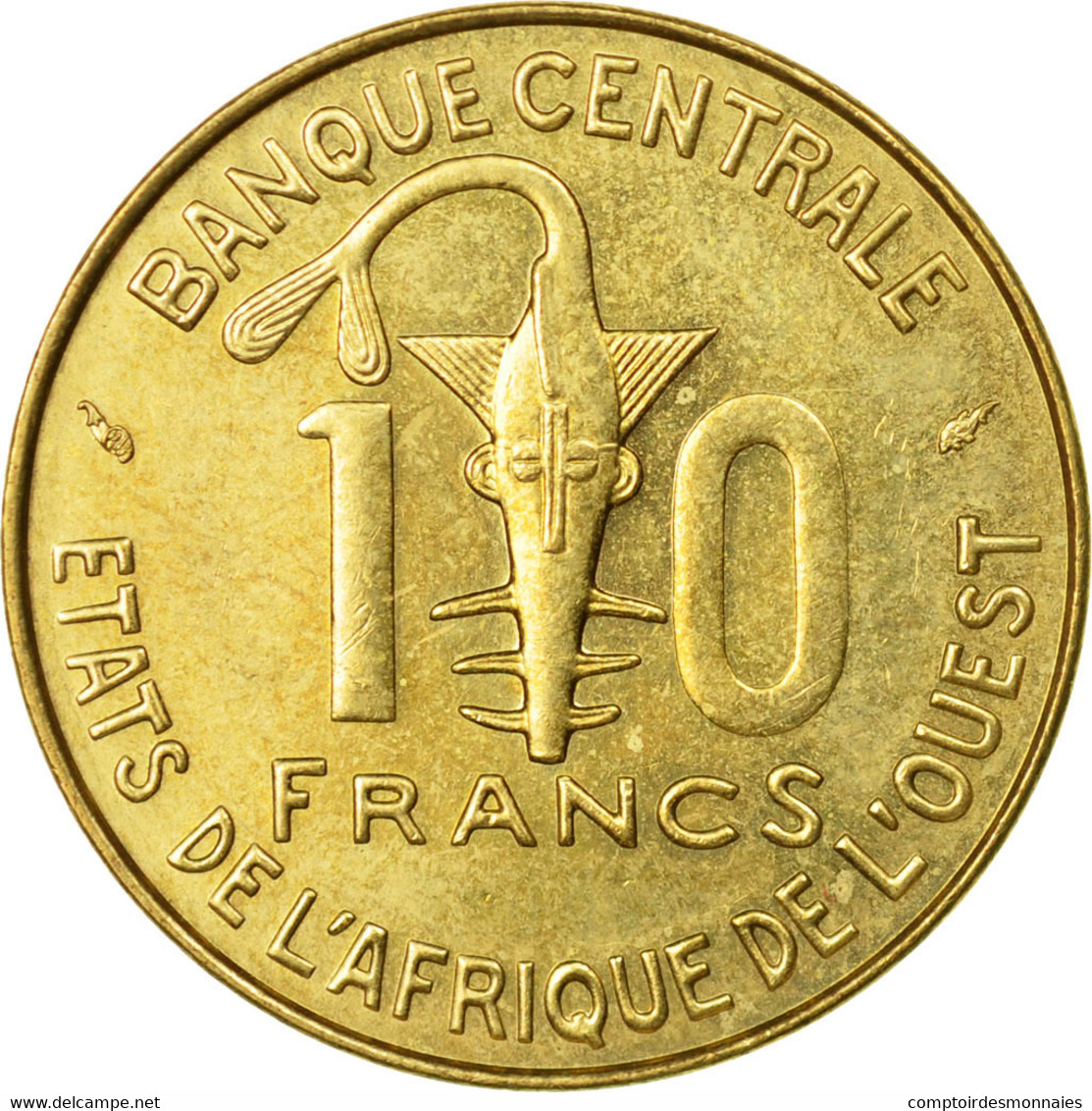 Monnaie, West African States, 10 Francs, 1981, Paris, TTB, Aluminum-Bronze - Costa D'Avorio