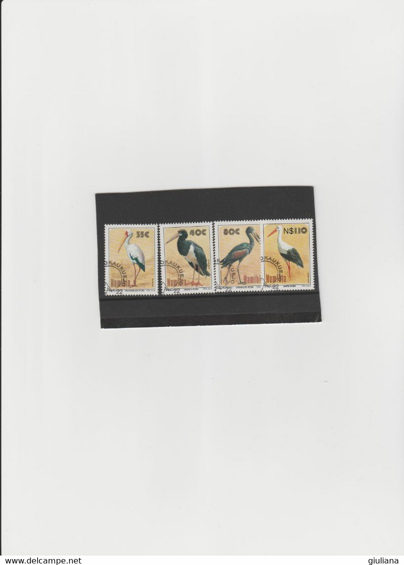 Namibia 1994- (Yvert)  732/35  Used   "Faune. Oiseaux D'Etosha" - Namibia (1990- ...)