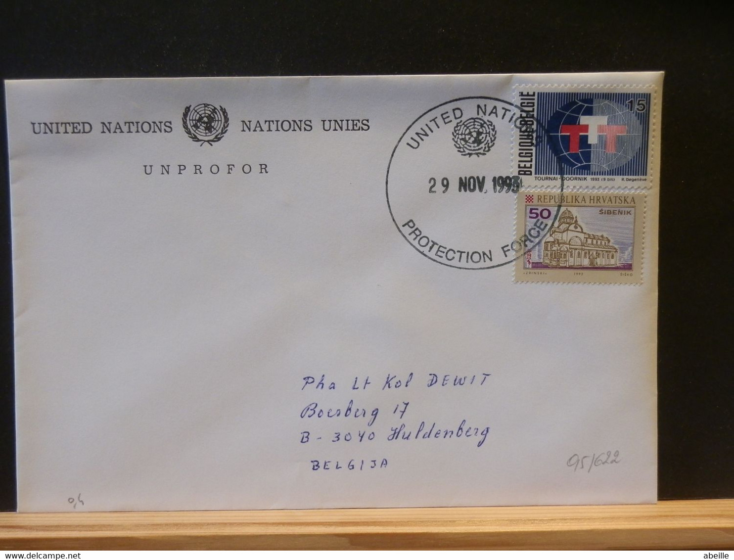 95/621 LETTRE UNPROFOR 1993 U.N. - Kroatië