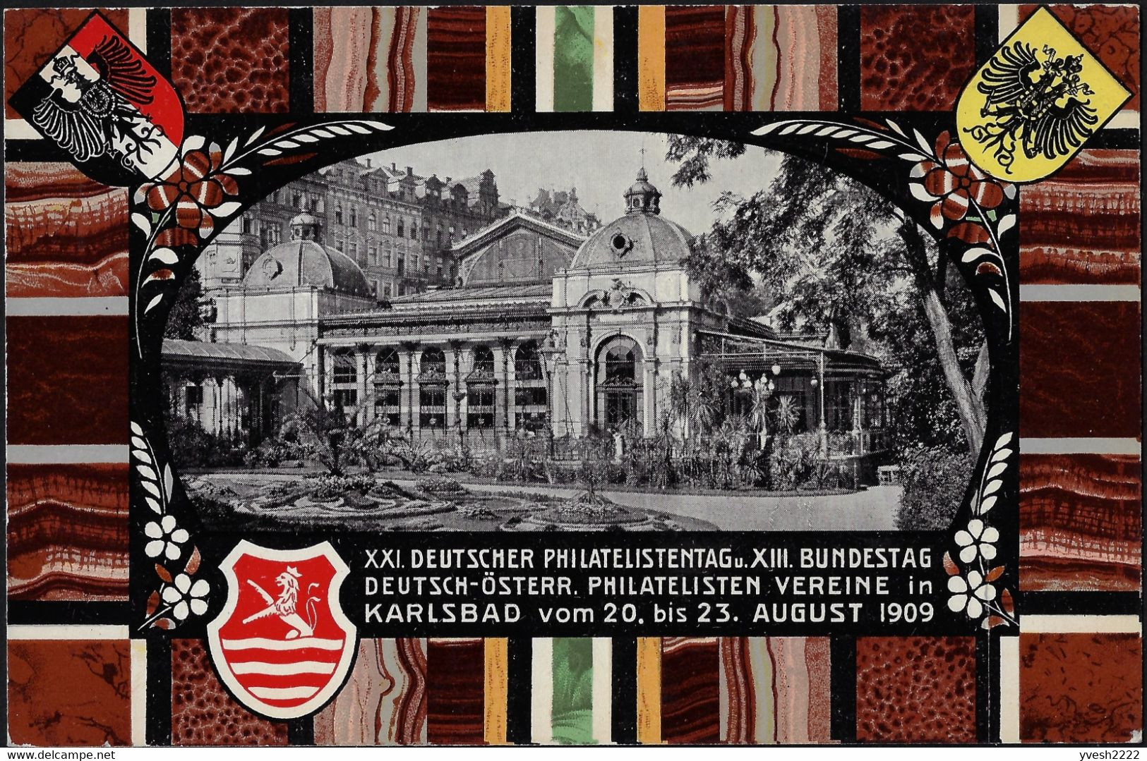 Autriche-Hongrie 1909. 3 Entiers Timbrés Sur Commande. Karlovy Vary, Karlsbad, Thermalisme, Art Nouveau, Sel - Thermalisme